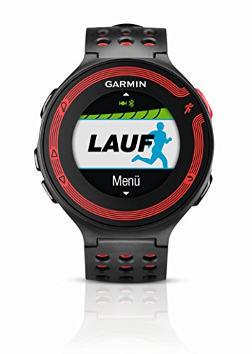 Garmin Forerunner 220 GPS-Laufuhr Schwarz/Rot, inklusive Premium Herzfrequenz Brustgurt mit Lauf- und Trainingsfunktionen, 010-01147-40