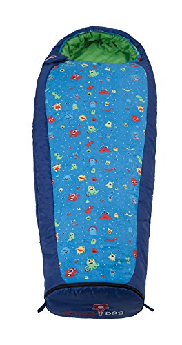 Grüezi+Bag Kinder Schlafsack Mitwachsend Grow Monster RV Links, Blau, 34 x 20 x 20 cm, 6050